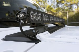 Jeep Wrangler Cowl Light Bar Bracket - Rugged Ridge - RR-EX - Satin Black - `18-`22